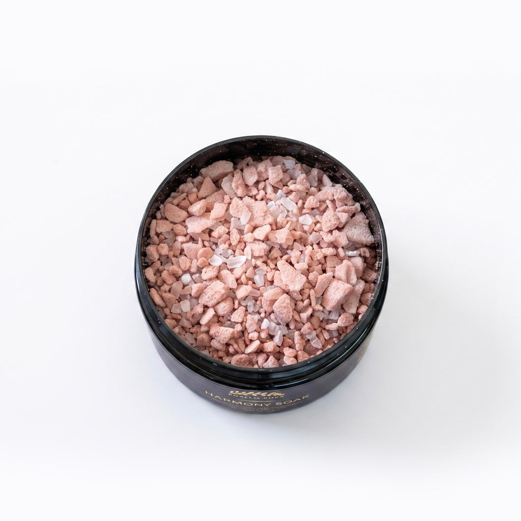 Harmony Soak texture — Australian Pink Clay with mineral salt crystals