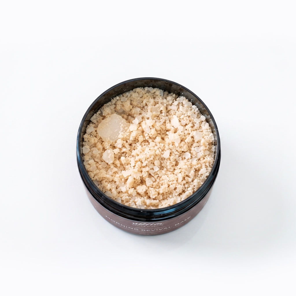 Morning Revival Soak texture — Australian Yellow Clay with mineral salt crystals